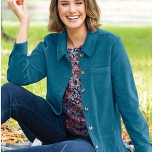 Appleseed's Teal Wide Wale Corduroy Barn Jacket Size L